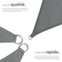 Voir la diapositive 3 : tectake Voile d'ombrage triangulaire triangulaire avec une protection UV 50+ gris 4 x 4 x 4 m