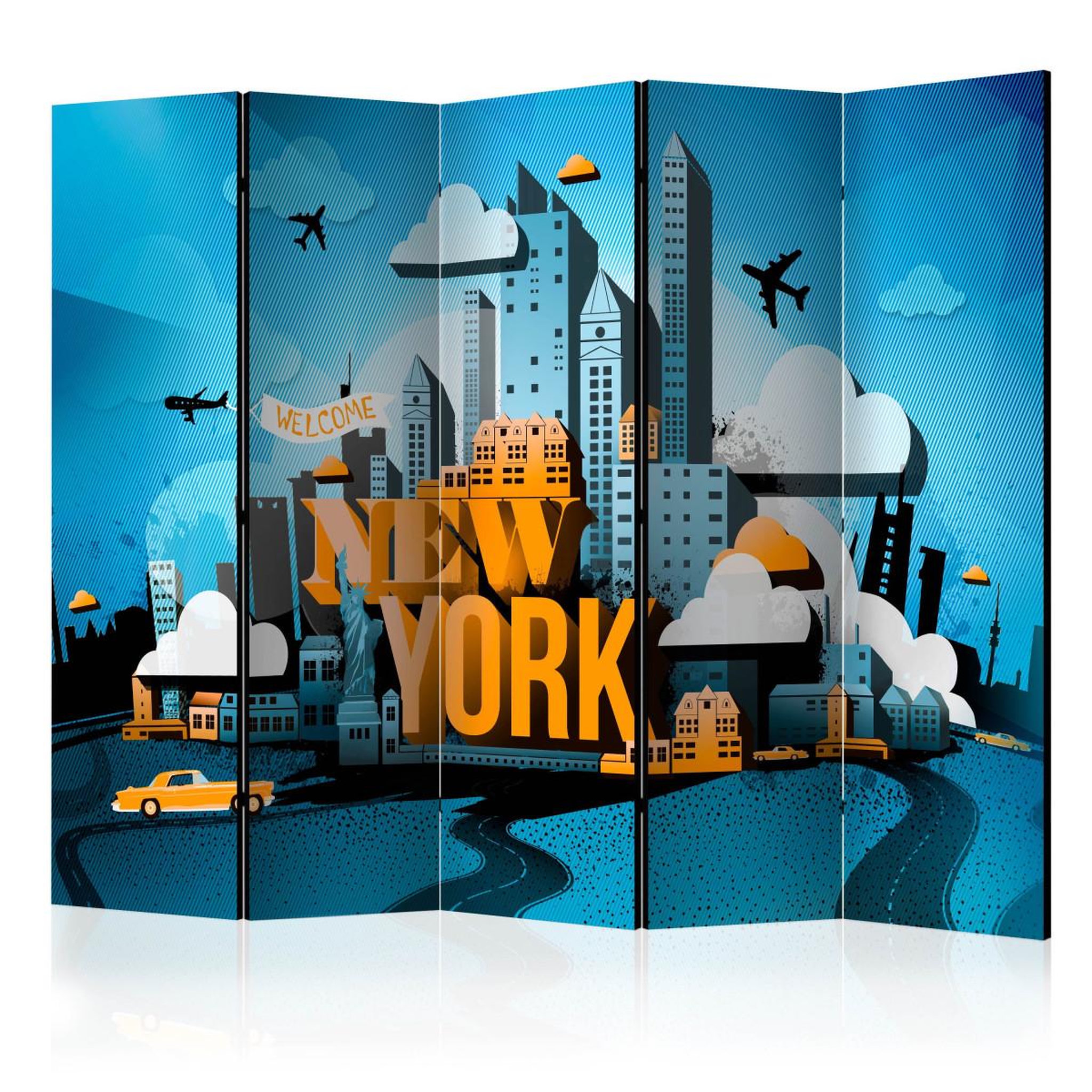 Paris Prix Paravent 5 volets  new york welcome  172x225cm