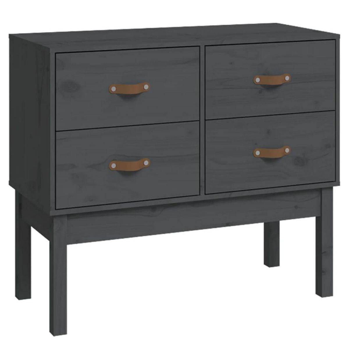 VIDAXL Armoire console Gris 90x40x78 cm Bois de pin solide