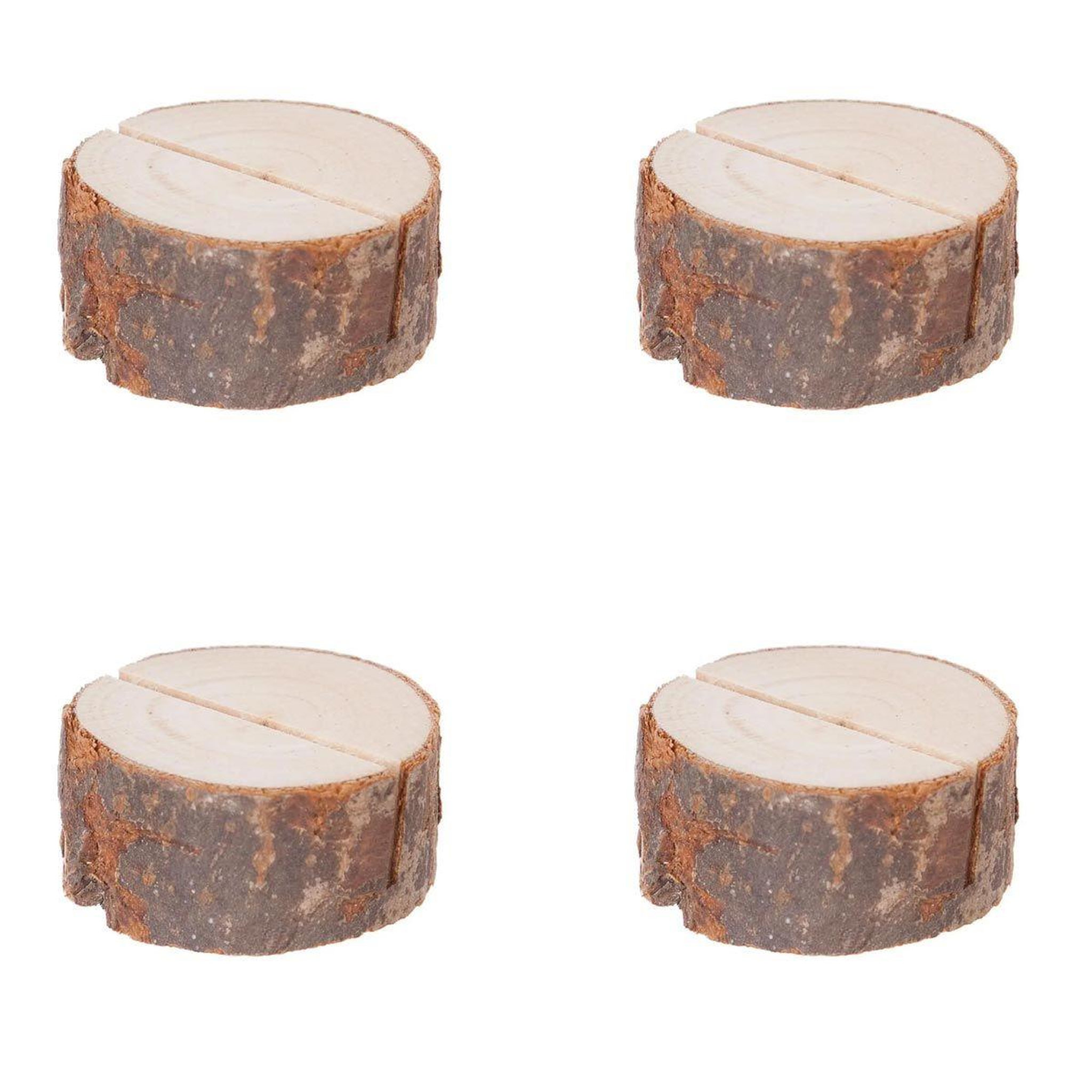 ATMOSPHERA Lot de 4 cavaliers de table  rondin  4cm marron