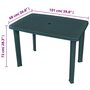 Voir la diapositive 5 : VIDAXL Table de jardin Vert 101 x 68 x 72 cm Plastique