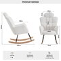 Voir la diapositive 4 : MERAX Fauteuil à Bascule Rocking Chair Fauteuil Relax Avec Têtière Blanc