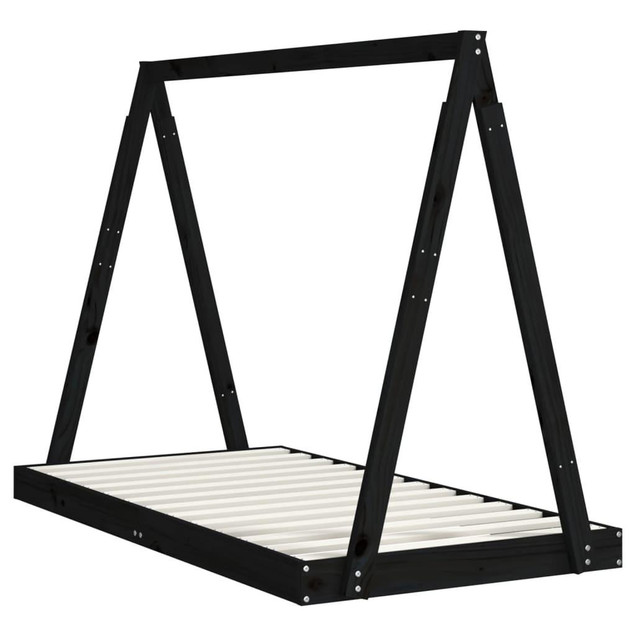 Voir la diapositive 3 : VIDAXL Cadre de lit pour enfant noir 80x160 cm bois de pin massif