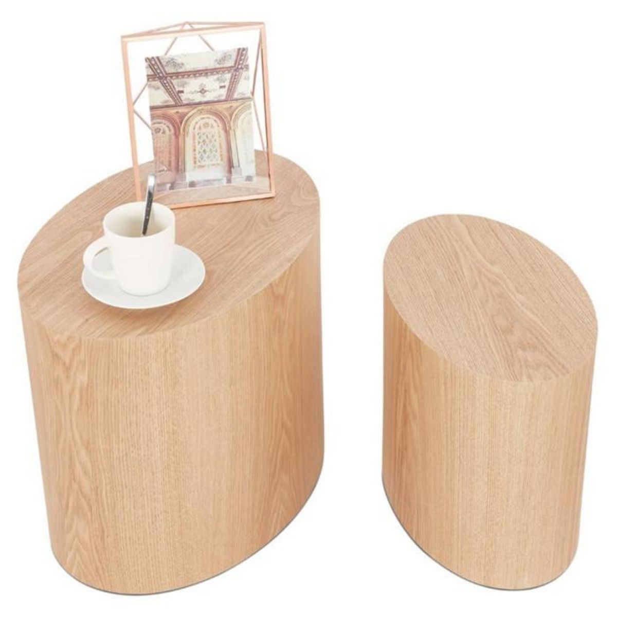 Paris Prix Lot de 2 Tables d'Appoint en Bois  Ibla  48cm Naturel