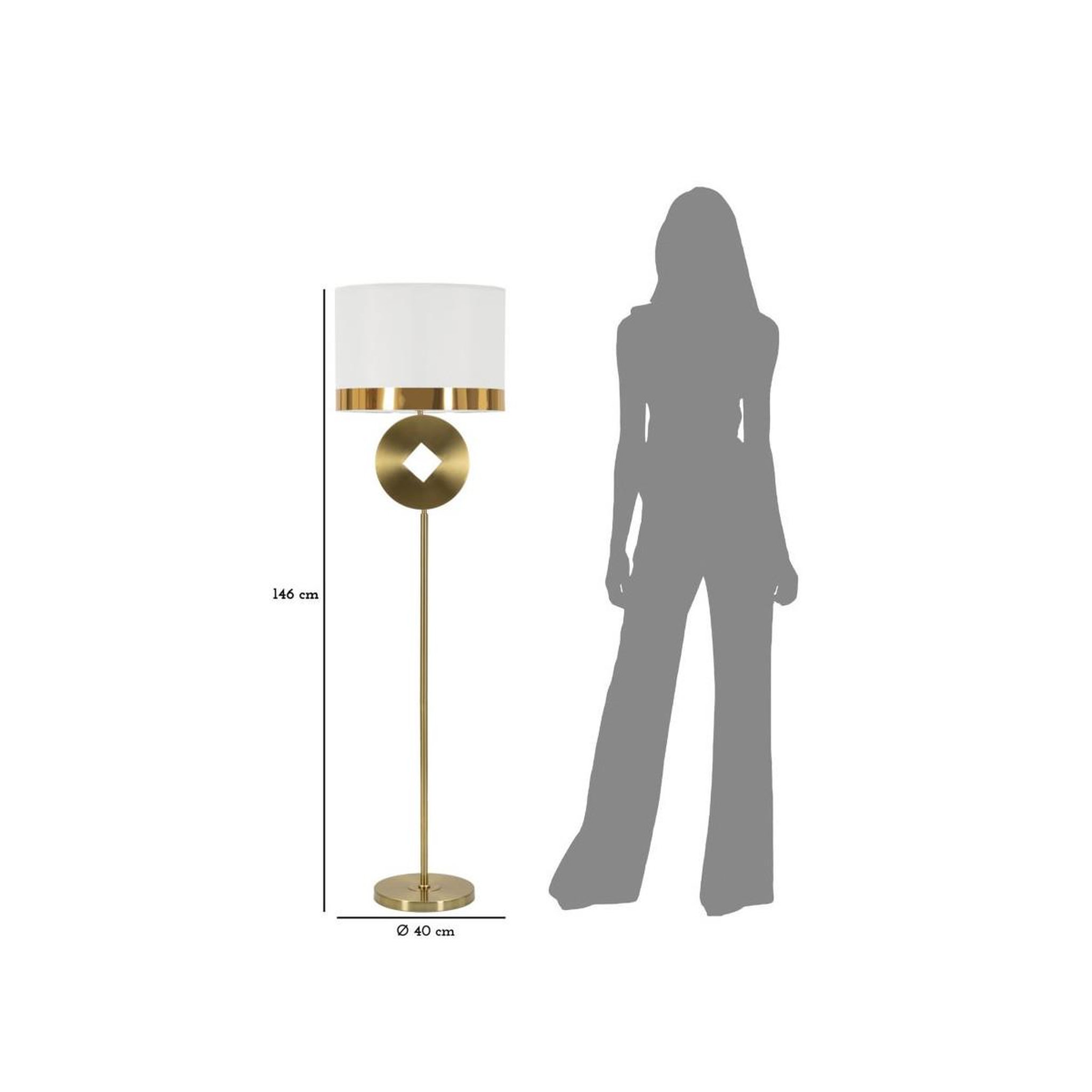 Voir la diapositive 6 : Paris Prix Lampadaire en métal  coin  151cm or & blanc