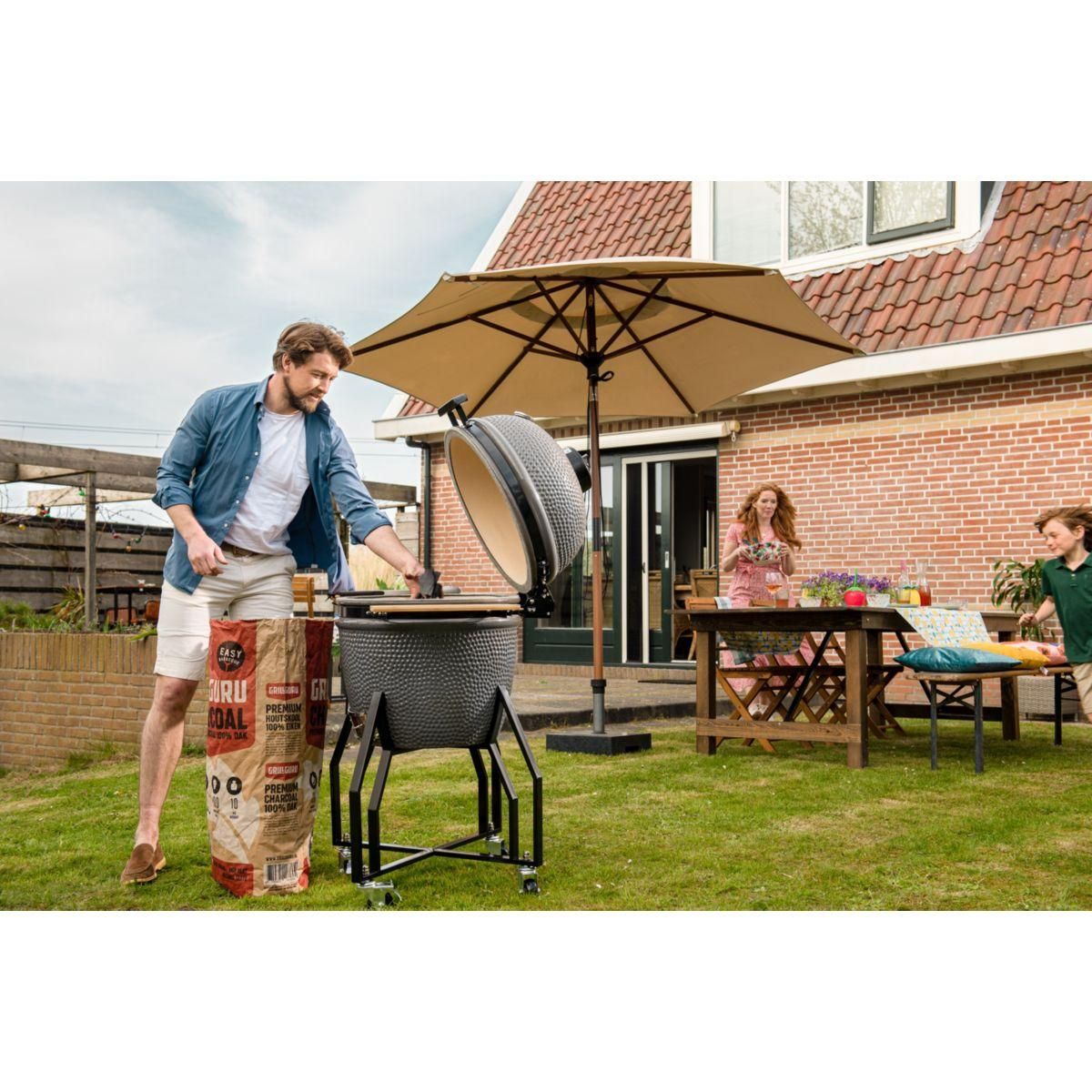 GRILL GURU Kamado GGO221 Original Large Basic gris sur chariot 47 cm