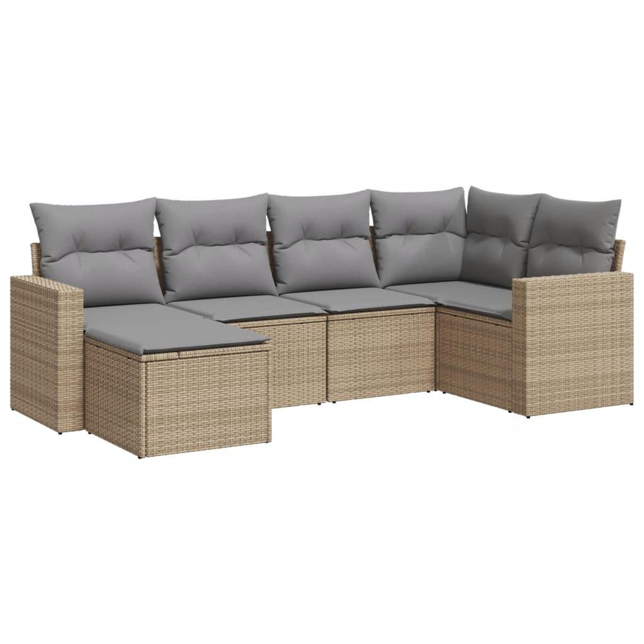 Voir la diapositive 2 : VIDAXL Salon de jardin avec coussins 6 pcs beige resine tressee