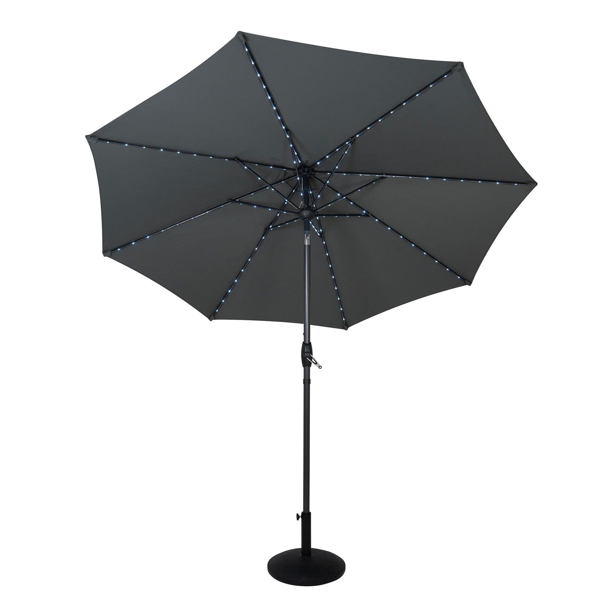 Voir la diapositive 1 : Monster Parasol Inclinable à LED 2,7 m & Socle en Béton
