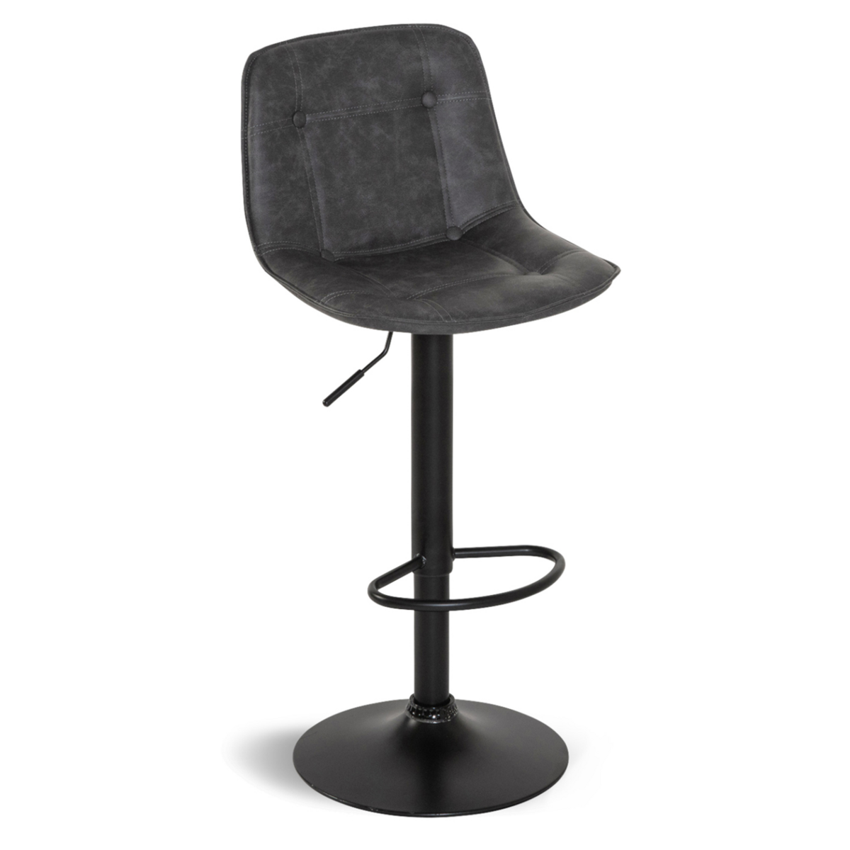 ID MARKET Lot de 4 tabourets de bar DENVER gris vintage