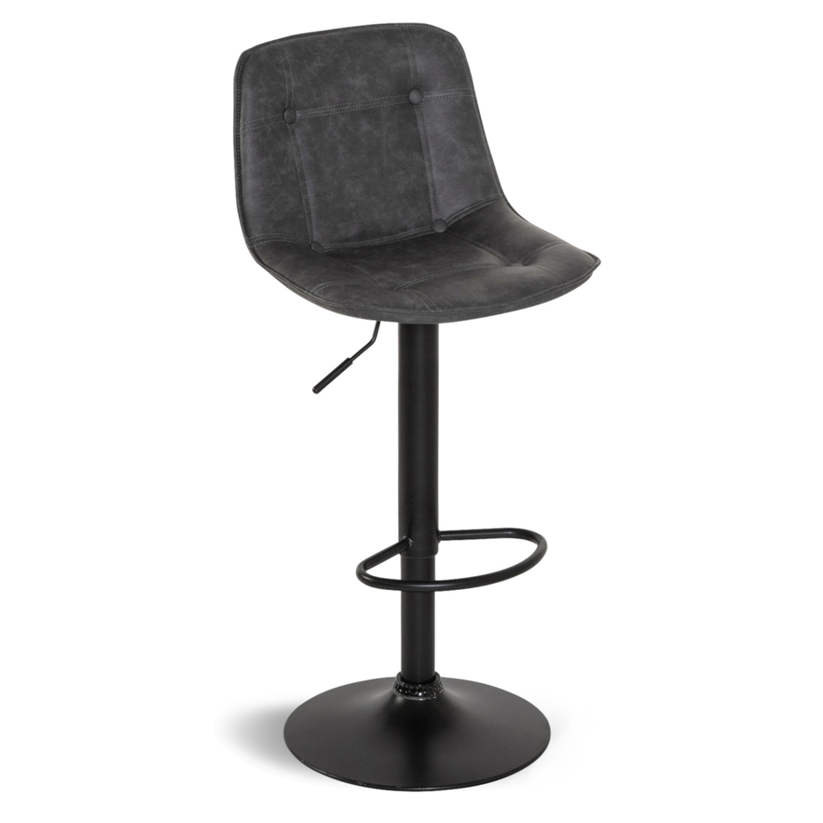 ID MARKET Lot de 4 tabourets de bar DENVER gris vintage