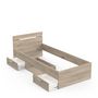 Voir la diapositive 5 : Lit  90x200cm 2 tiroirs 1 niche de rangement GANDY
