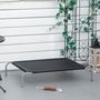 Voir la diapositive 2 : PAWHUT Lit pour chien chat XL grand confort sur pied - dim. 110 x 75 x 20 cm - métal gris textilène micro-perforé noir
