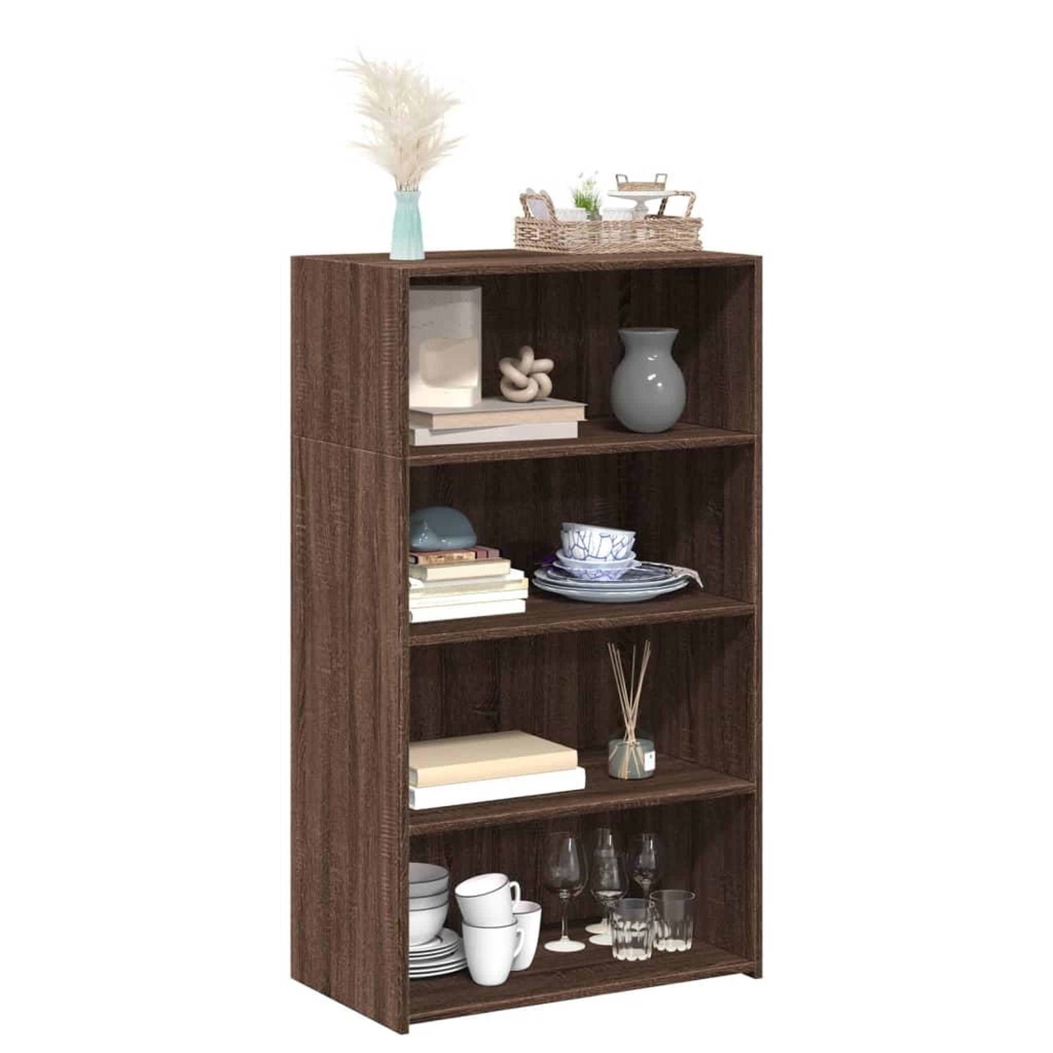 Voir la diapositive 3 : VIDAXL Buffet haut chene marron 70x41x124 cm bois d'ingenierie