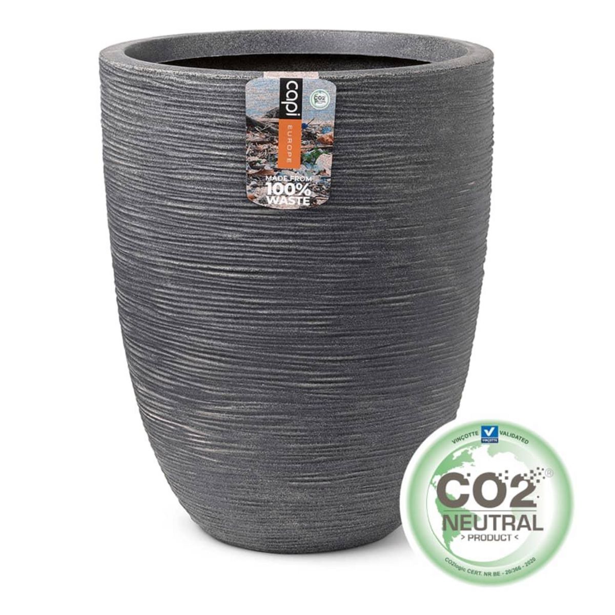 CAPI Capi Pot a fleurs Waste Rib 46x58 cm Gris