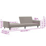 Voir la diapositive 6 : VIDAXL Canape-lit a 2 places gris clair velours
