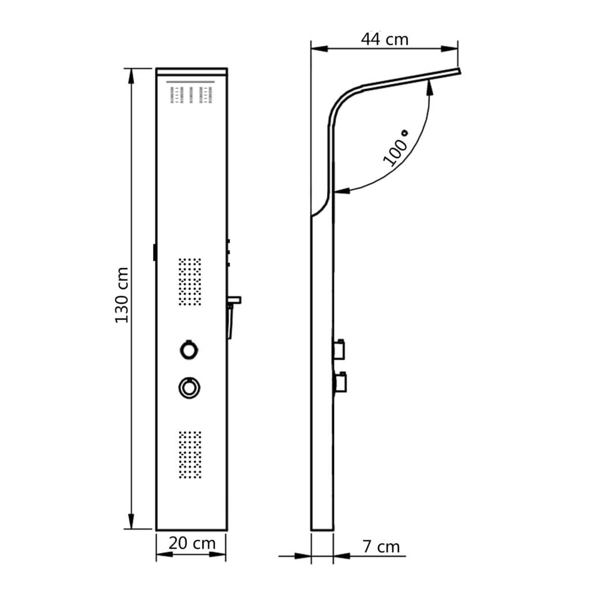 Voir la diapositive 6 : VIDAXL Panneau de douche aluminium 20x44x130 cm blanc