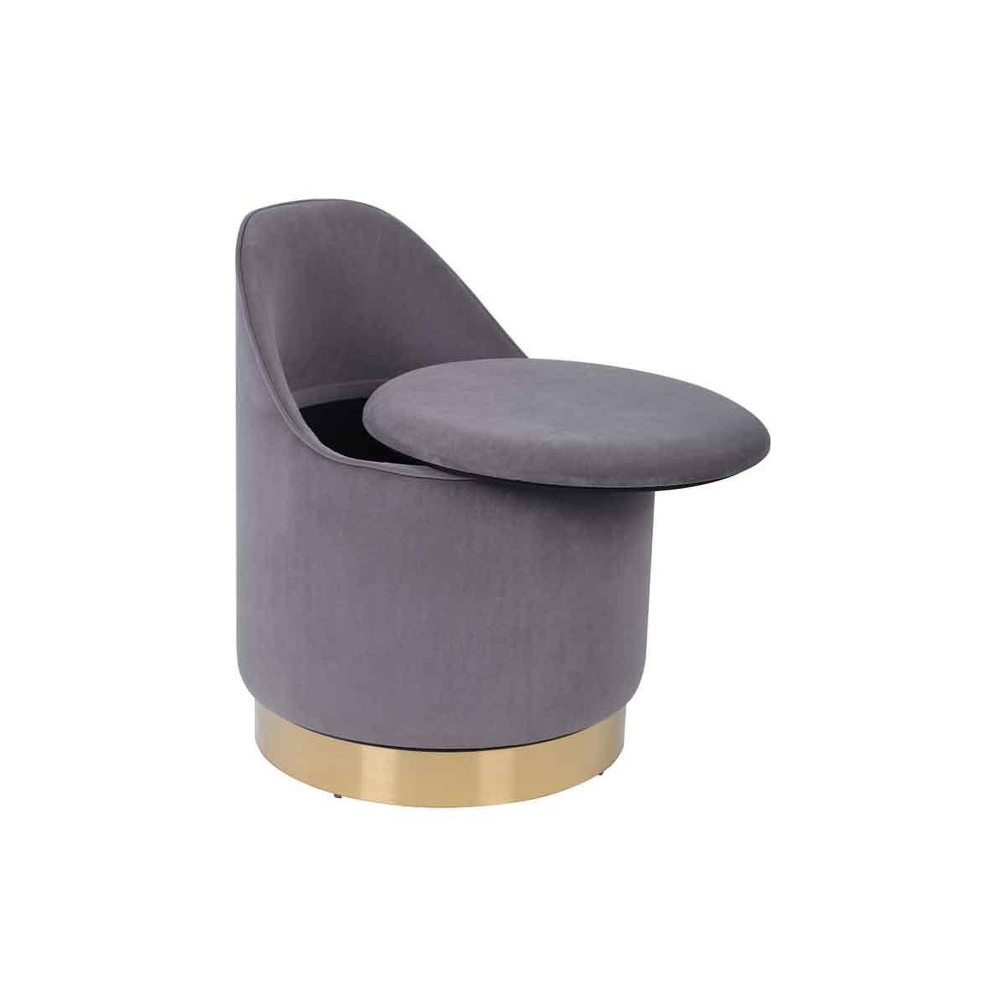 Voir la diapositive 4 : Paris Prix Tabouret Pivotant en Velours  Viktor  68cm Gris