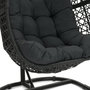 Voir la diapositive 6 : ID MARKET Fauteuil lune suspendu ajouré effet rotin avec coussin gris