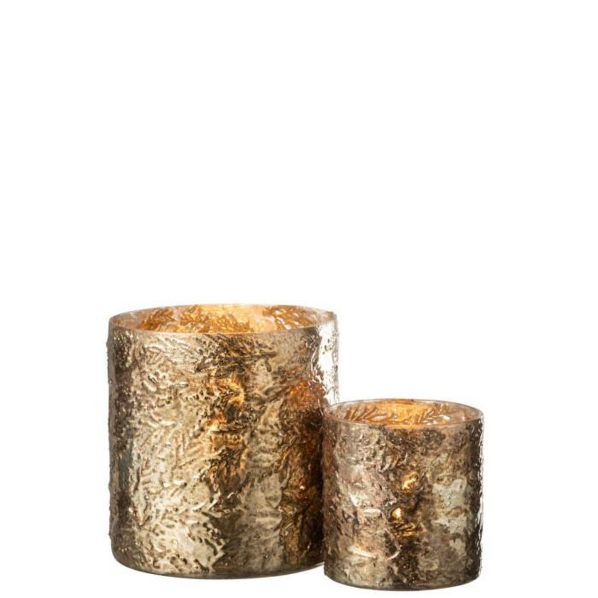 Paris Prix Photophore Cylindrique en Verre  Oxyde  16cm Cuivre