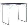 Voir la diapositive 1 : VIDAXL Table pliable de camping avec cadre en metal 80x60 cm Gris