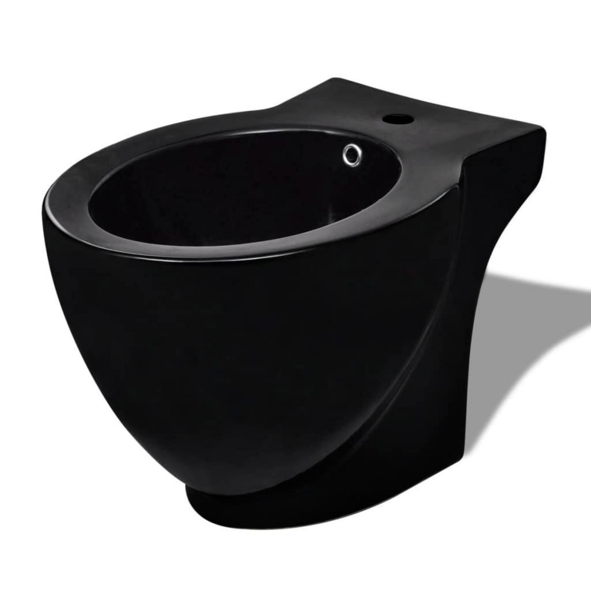 VIDAXL Bidet rond a poser en ceramique sanitaire noir