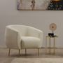 Voir la diapositive 2 : CONCEPT USINE Fauteuil bouclettes rond crème GARCIA