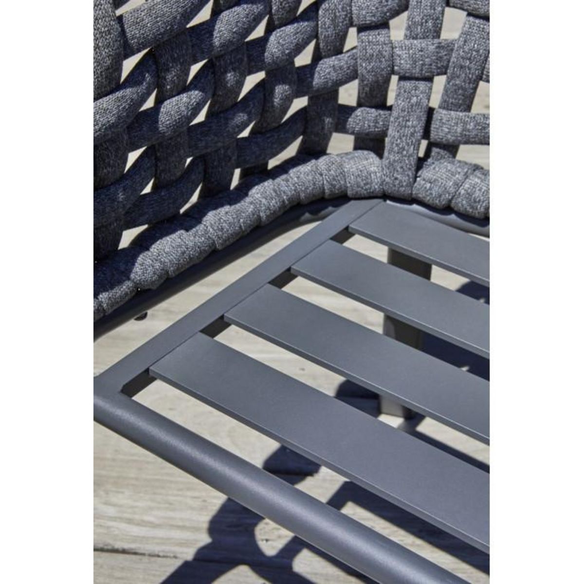 Paris Prix Lot de 2 Fauteuils de Jardin en Corde Tissée  Camargue  72cm Gris Anthracite