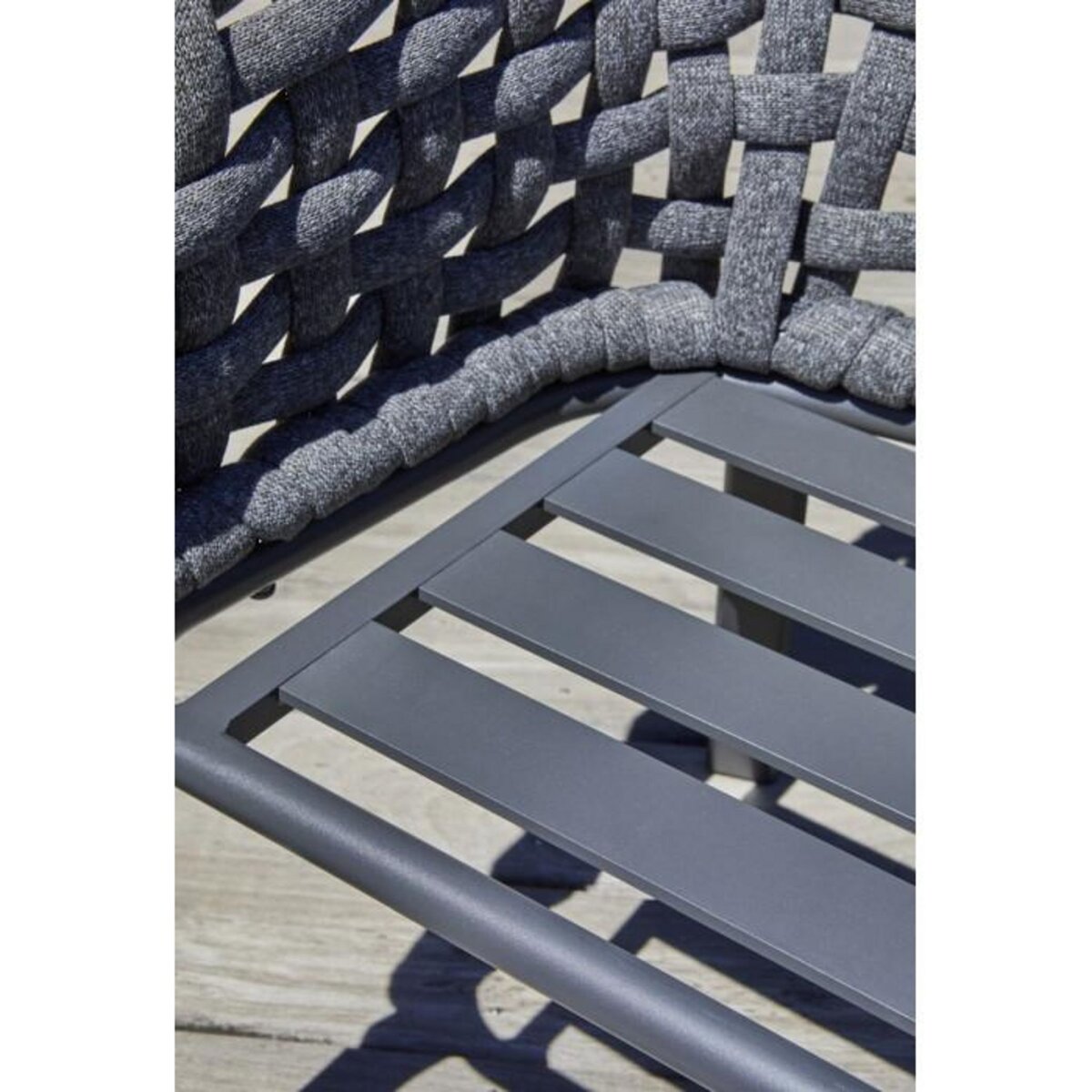 Paris Prix Lot de 2 Fauteuils de Jardin en Corde Tissée  Camargue  72cm Gris Anthracite