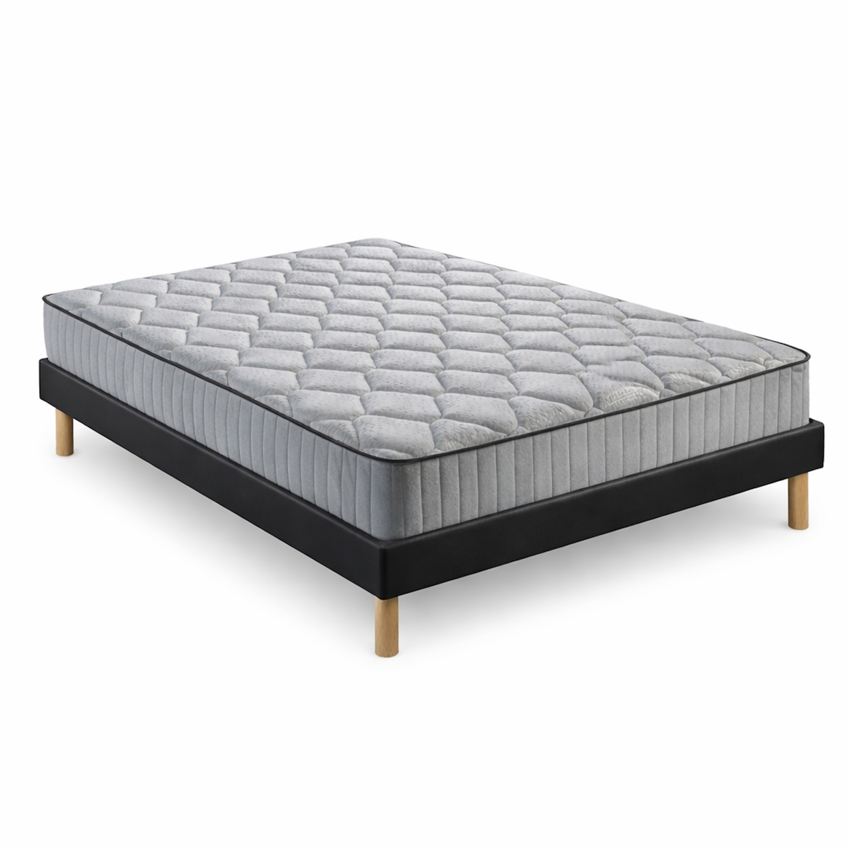 KING OF DREAMS Ensemble Sommier Tapissier et Matelas Latex Soutien Ferme