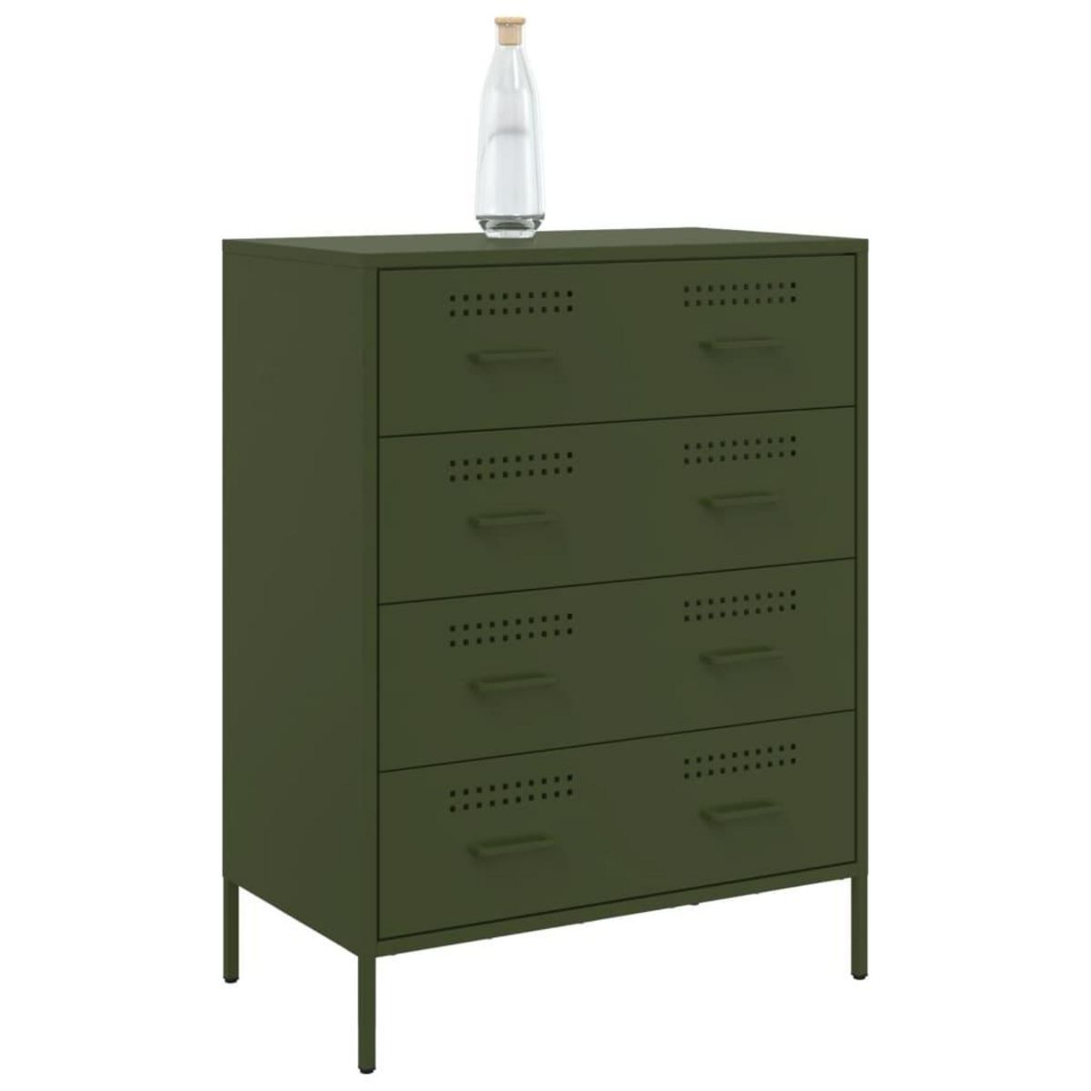 VIDAXL Buffet vert olive 68x39x89 cm acier