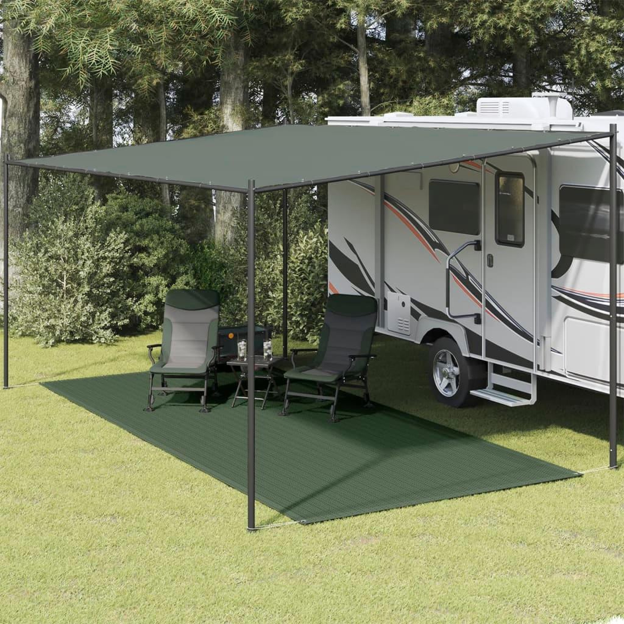VIDAXL Tapis de tente 250 x 500 cm PEHD Vert