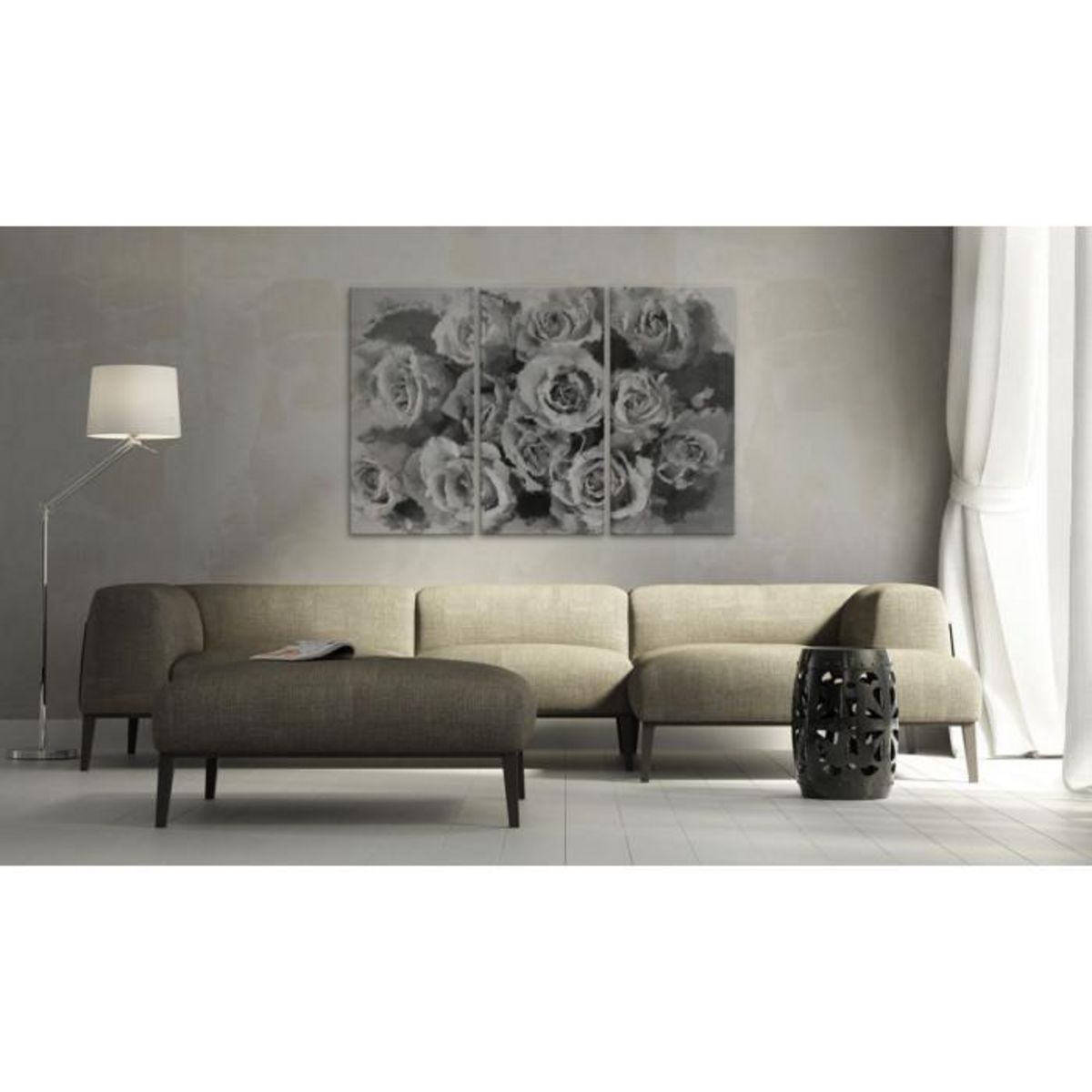 Paris Prix Tableau Imprimé 3 Panneaux  Douze Roses