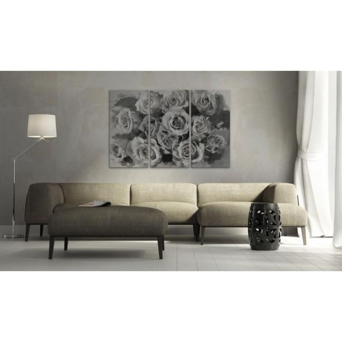 Paris Prix Tableau Imprimé 3 Panneaux  Douze Roses