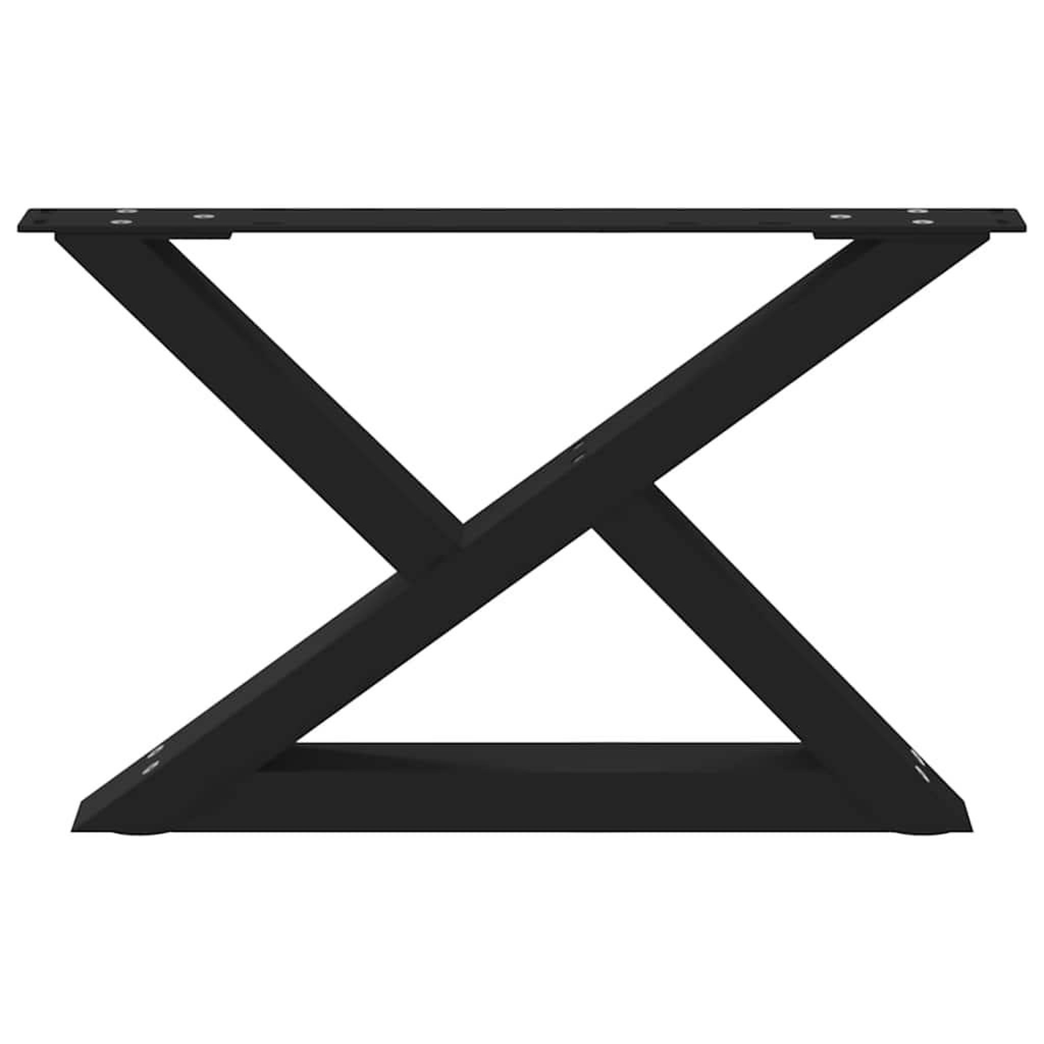 Voir la diapositive 5 : VIDAXL Pieds de table basse 2 pcs noir 50x(30-31,3) cm acier