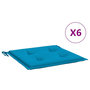 Voir la diapositive 2 : VIDAXL Coussins de chaise jardin lot de 6 bleu 50x50x3 cm tissu oxford