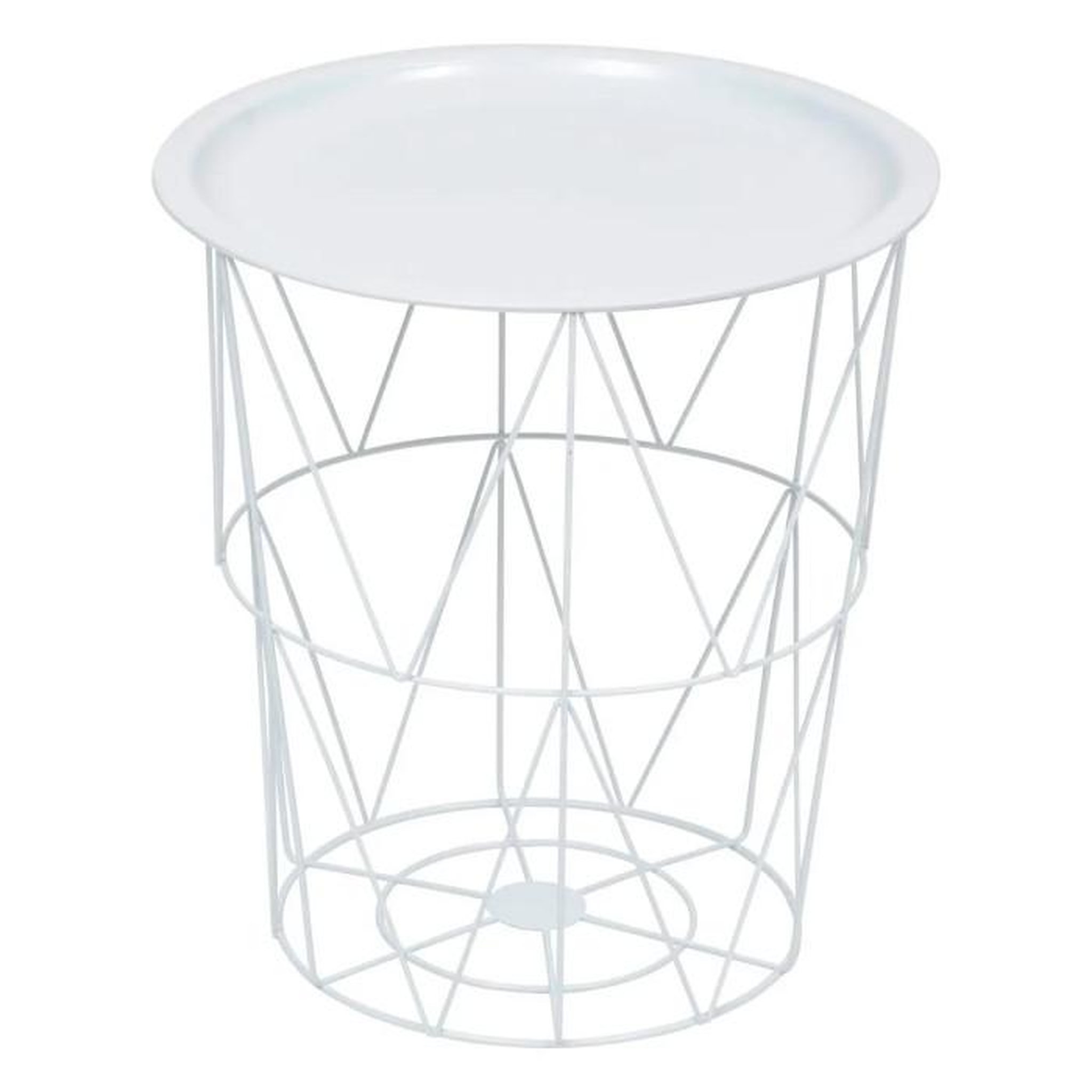 ATMOSPHERA Table d'Appoint en Métal  Kumi  40cm Blanc