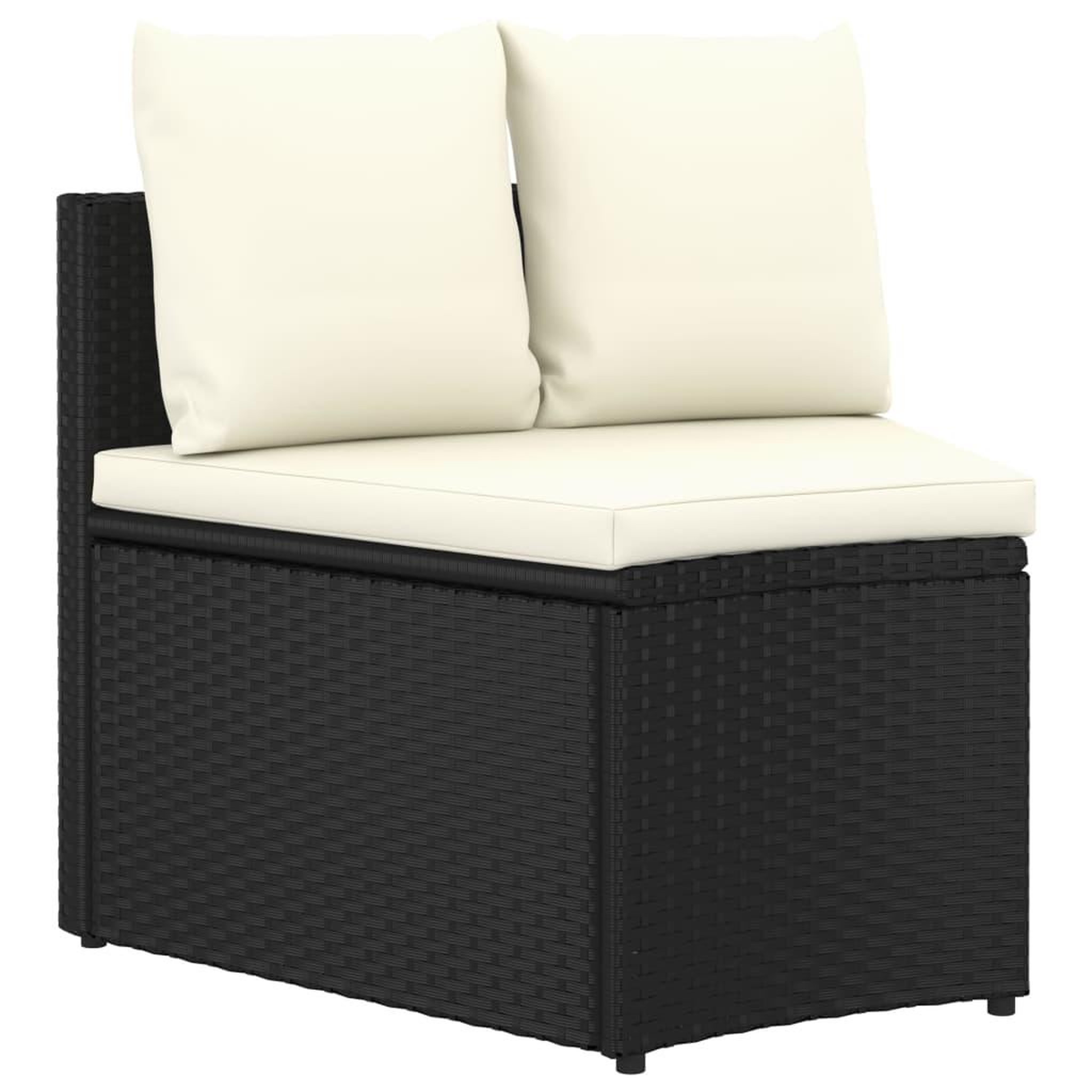 Voir la diapositive 4 : VIDAXL Salon de jardin 8 pcs avec coussins Resine tressee Noir