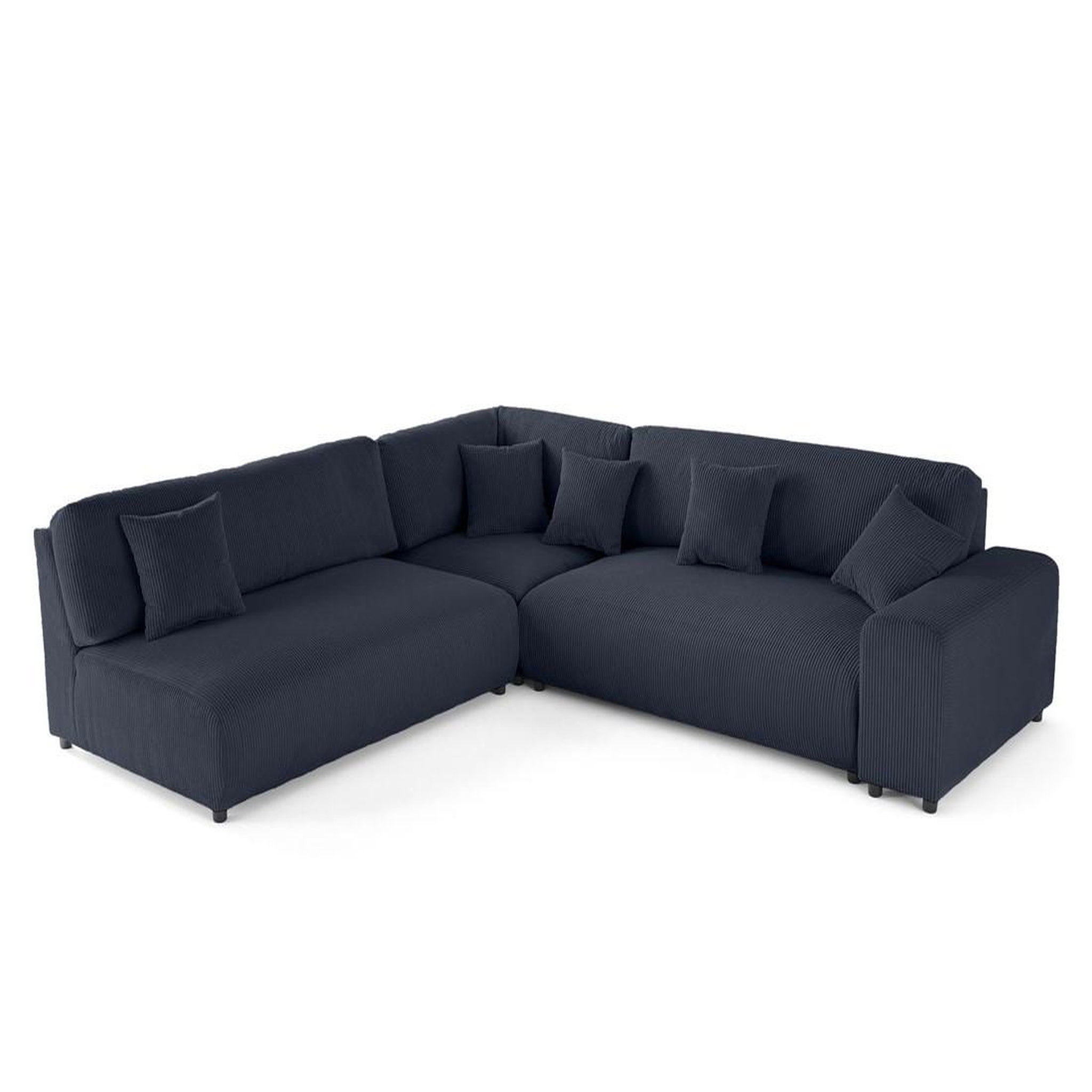 Voir la diapositive 3 : BEST MOBILIER Garance - canapé modulable d'angle gauche - 6 places - en velours côtelé