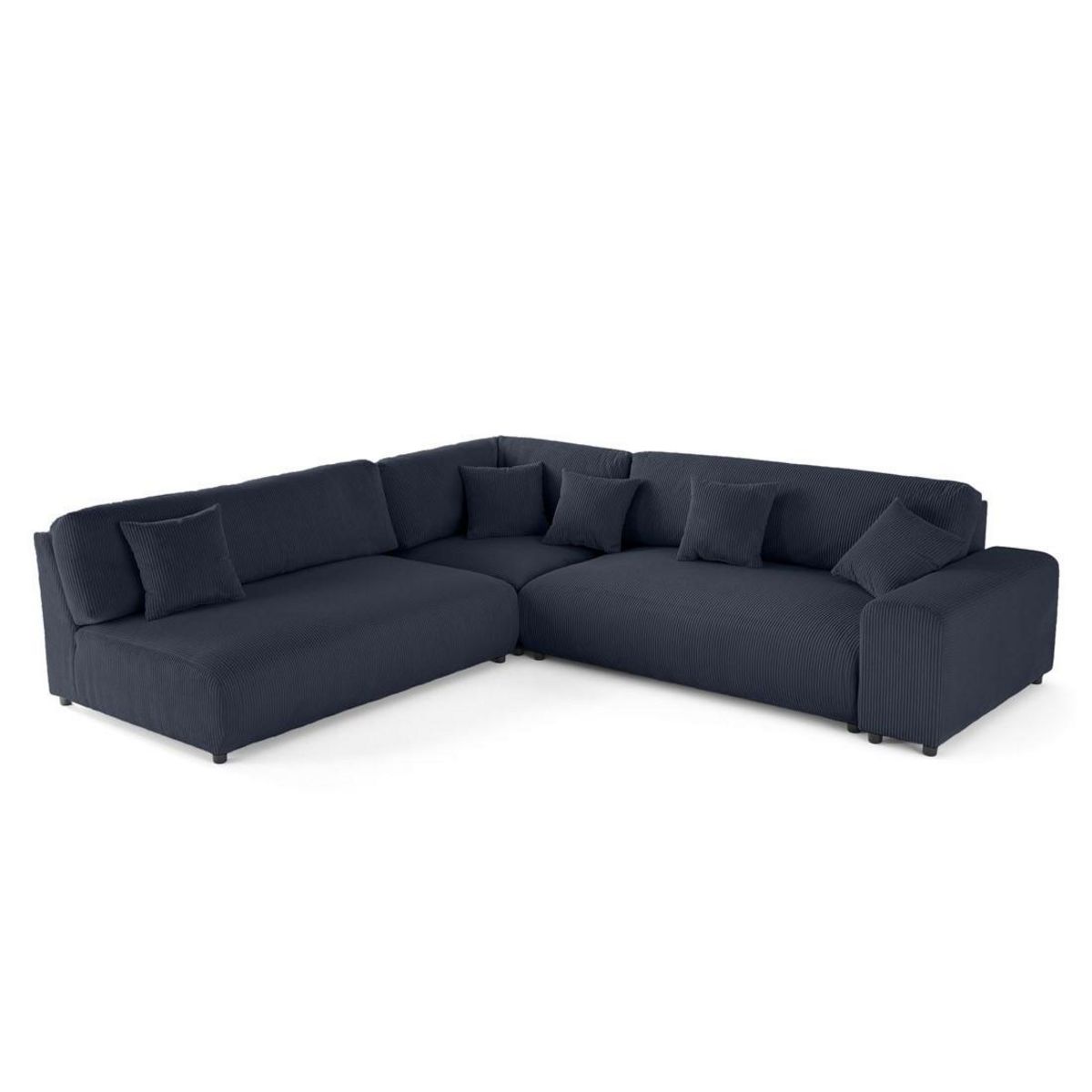 LISA DESIGN Garance - canapé modulable d'angle gauche - 6 places - en velours côtelé