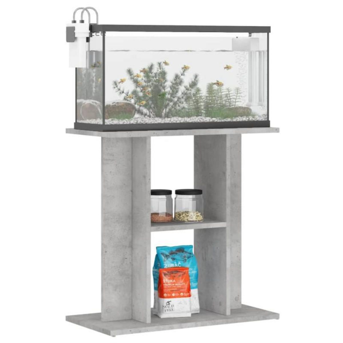 VIDAXL Support pour aquarium gris béton 60x30x60 cm bois d ingénierie