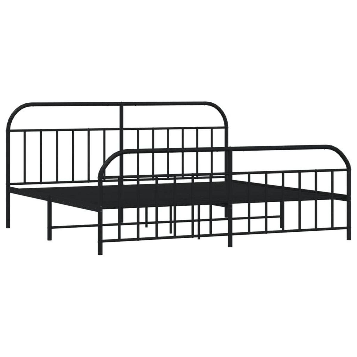 VIDAXL Cadre de lit metal sans matelas avec pied de lit noir 200x200cm