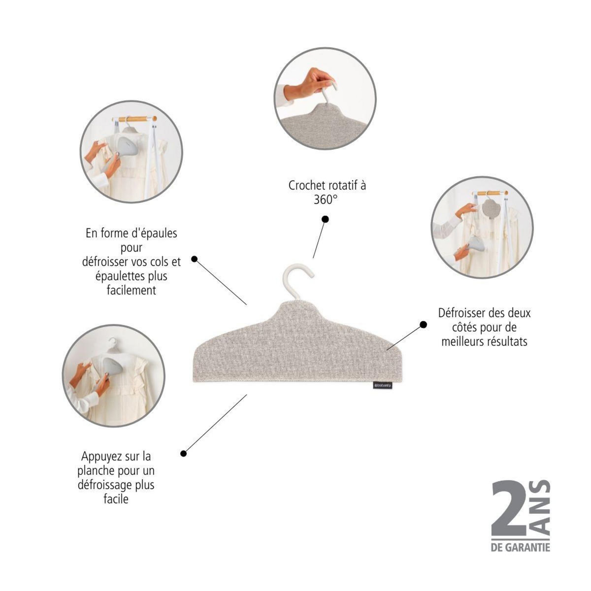 BRABANTIA Cintres Cintre pour défroisseur Grey