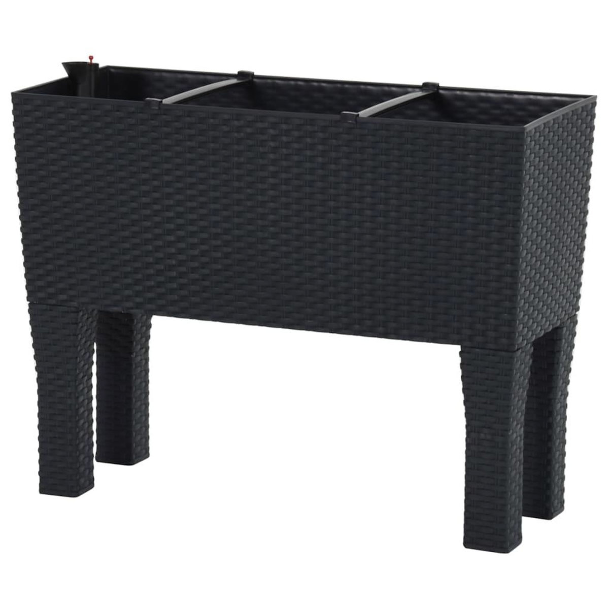 VIDAXL Lit sureleve de jardin Anthracite 60x25x46 cm PP Rotin