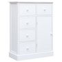 Voir la diapositive 4 : VIDAXL Buffet avec 10 tiroirs Blanc 113x30x79 cm Bois
