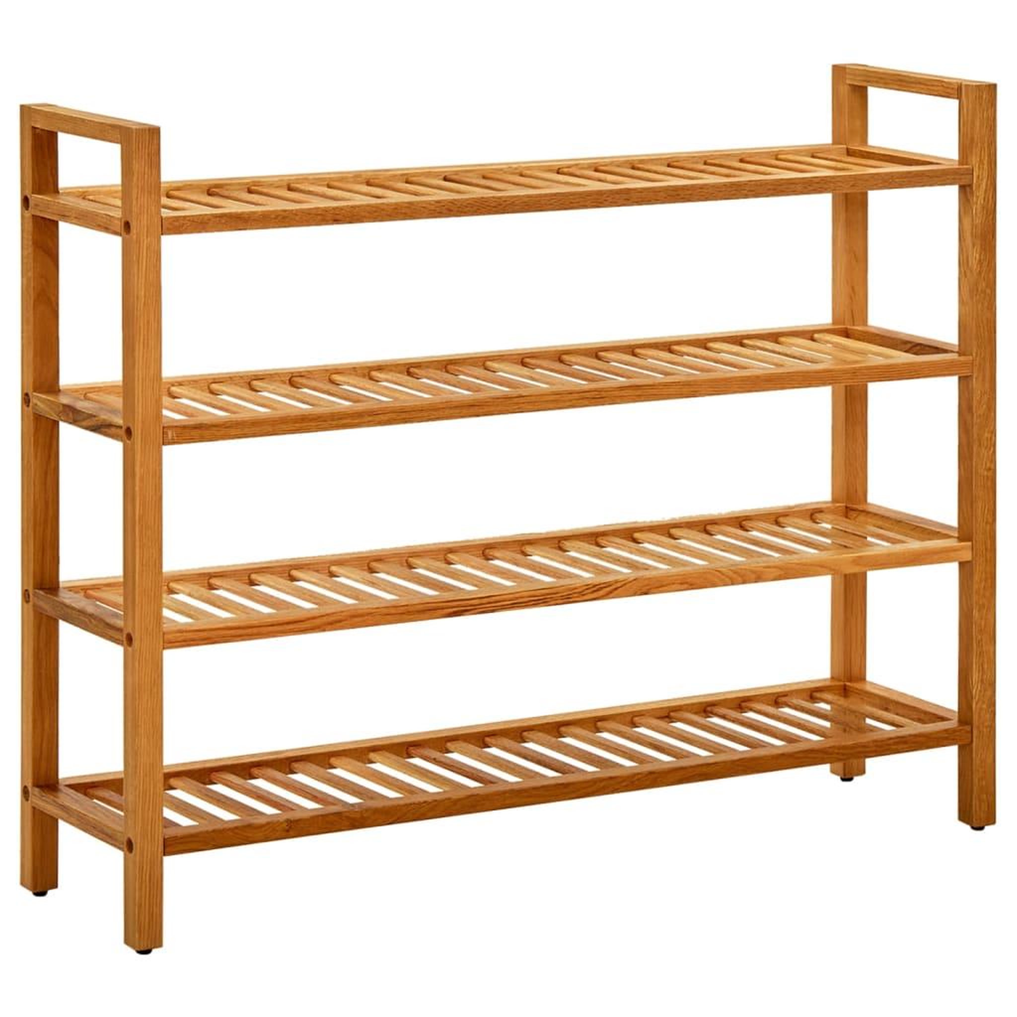 Voir la diapositive 1 : VIDAXL Etagere a chaussures a 4 niveaux 100x27x80 cm Chene massif