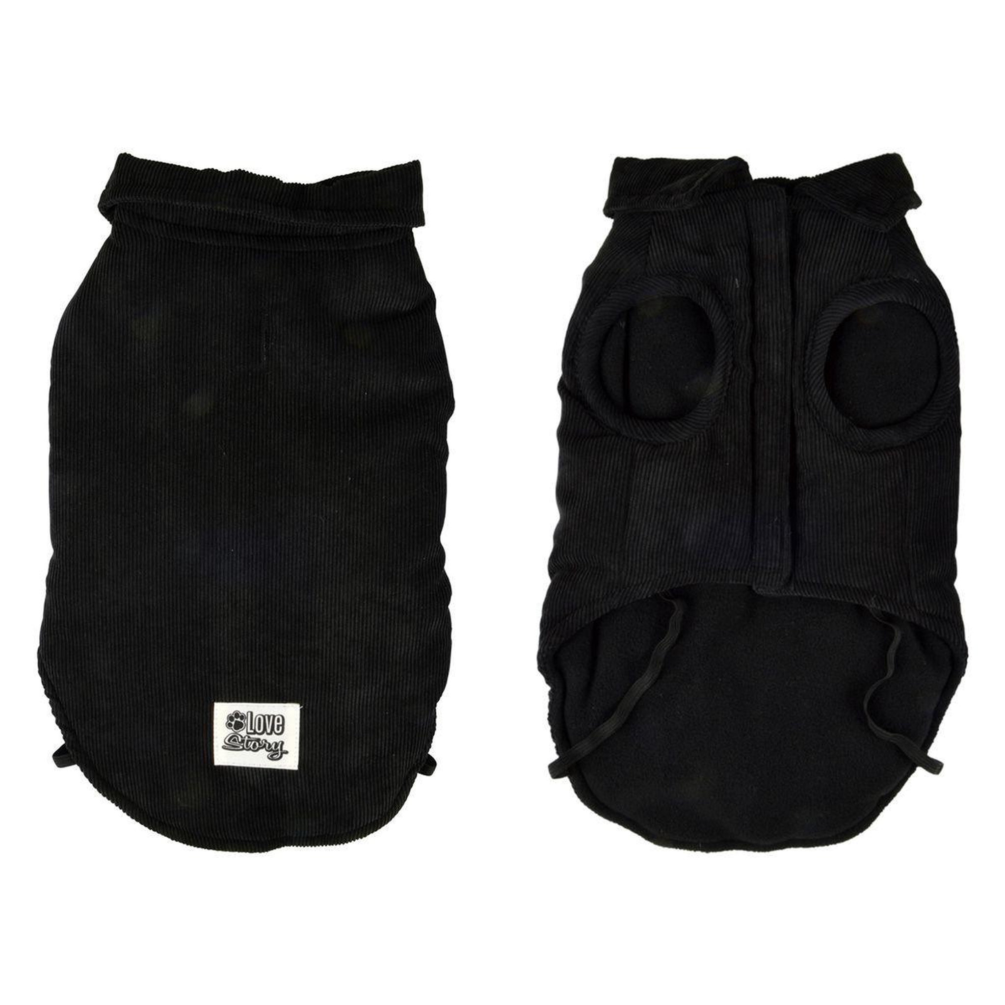 Voir la diapositive 1 : LOVE STORY Manteau Pour Chien  Velours Côtelé  40cm Noir