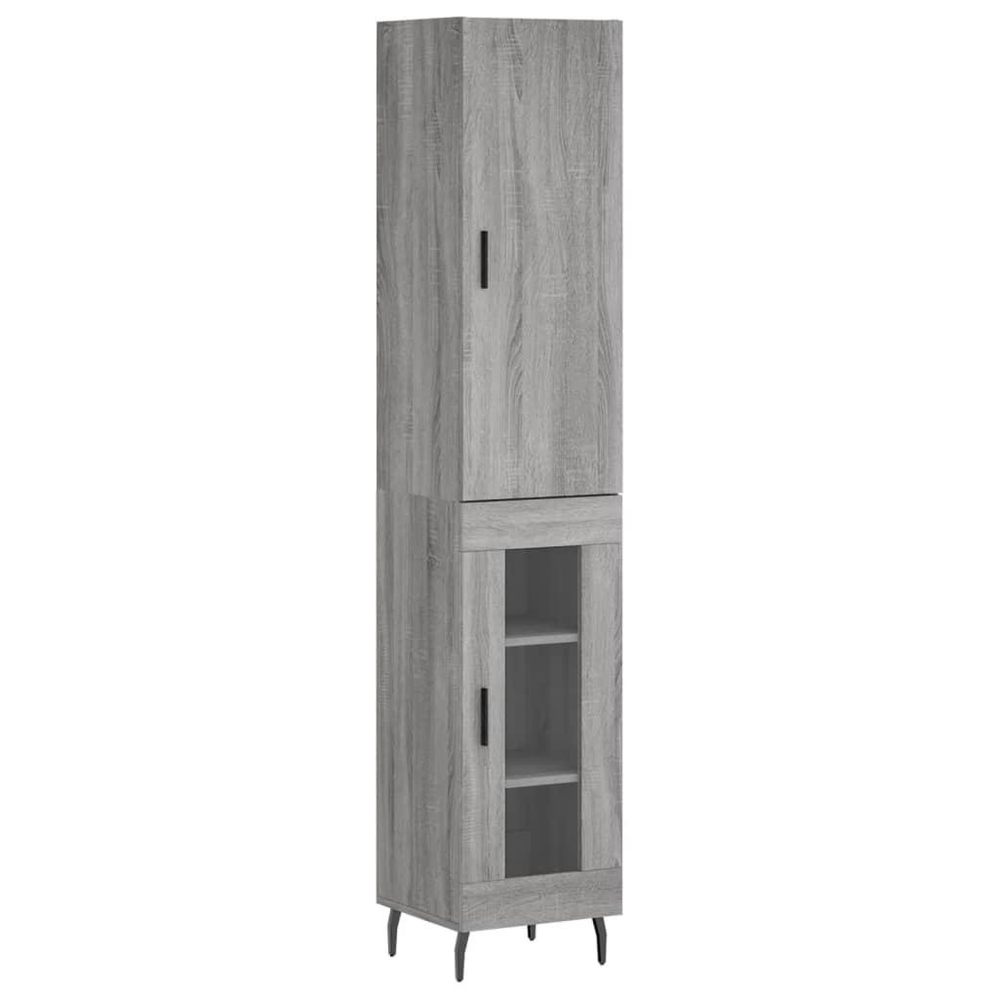 Voir la diapositive 2 : VIDAXL Buffet haut Sonoma gris 34,5x34x180 cm Bois d'ingenierie