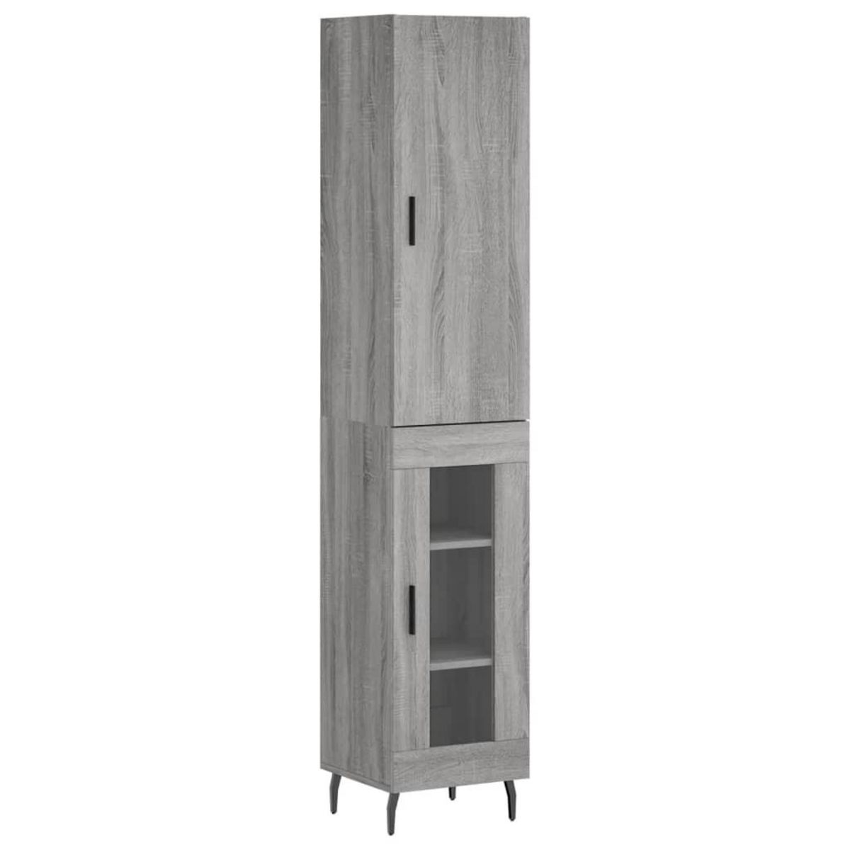 VIDAXL Buffet haut Sonoma gris 34,5x34x180 cm Bois d'ingenierie