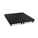 DEKO DREAM Sommiers tapissiers a lattes x 2 - 160 x 200 - Bois massif noir + pieds - DEKO DREAM Rakenne