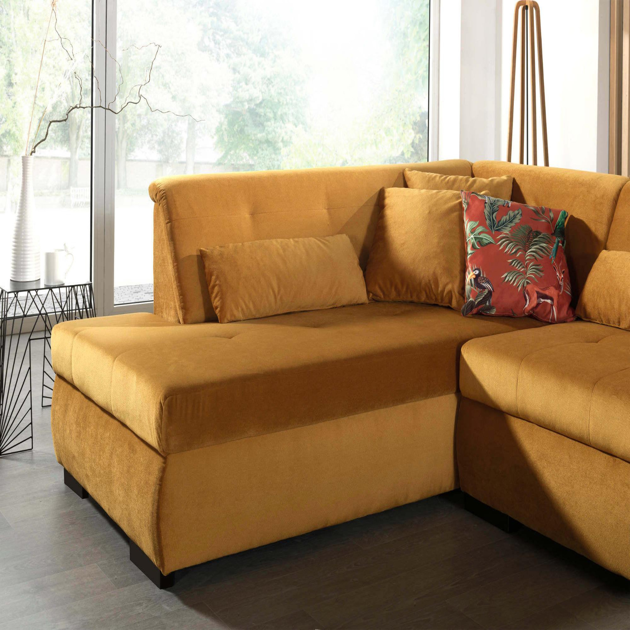 Voir la diapositive 4 : LISA DESIGN Vermont - canapé panoramique d'angle gauche - 7 places - xxl - en velours